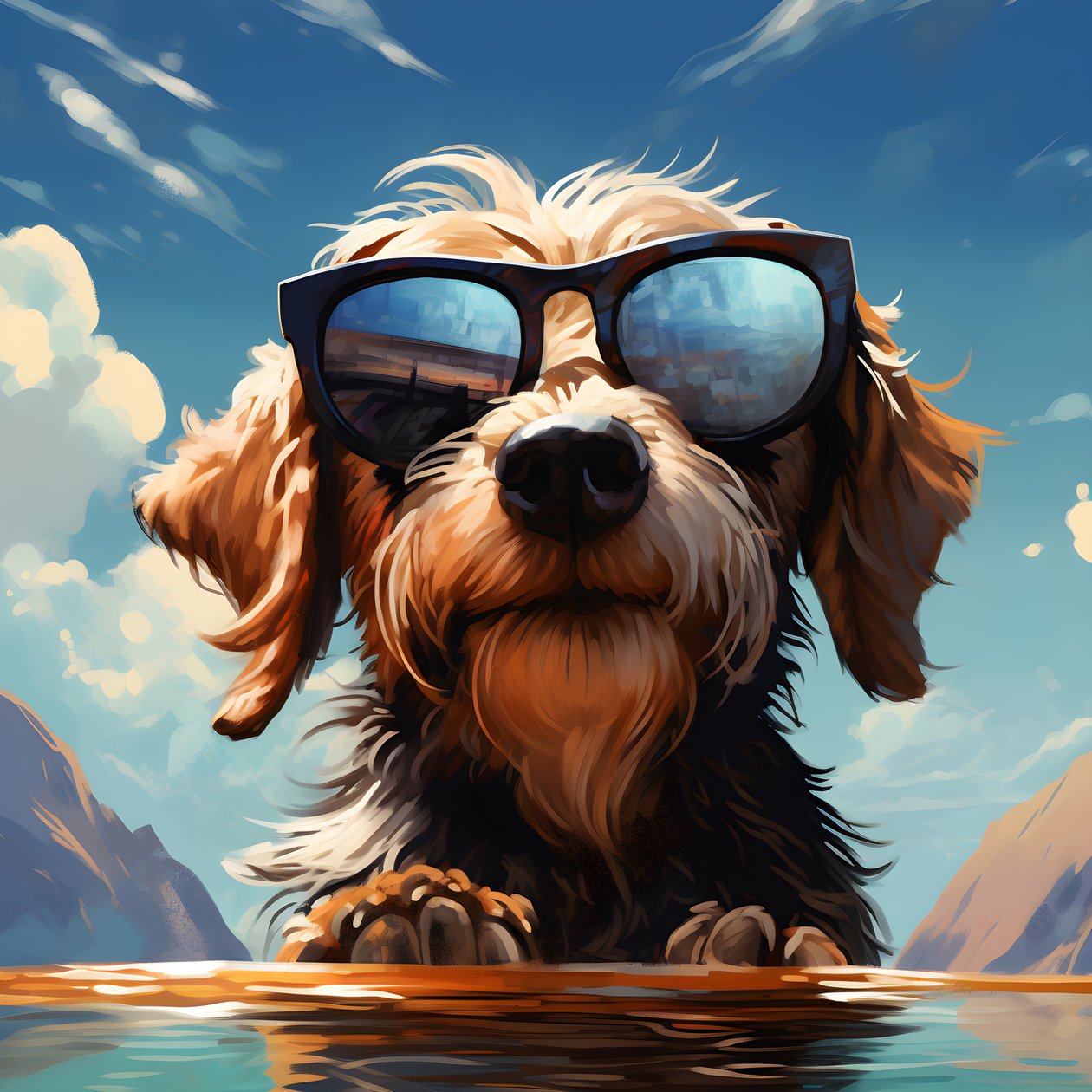 Hund, tecknad film, solglasögon 1 av Kurt Heppke