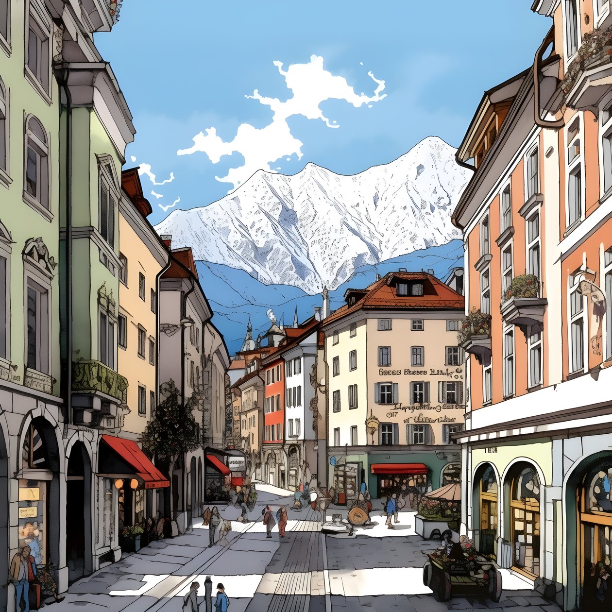 Innsbruck, tecknad serie 1 av Kurt Heppke
