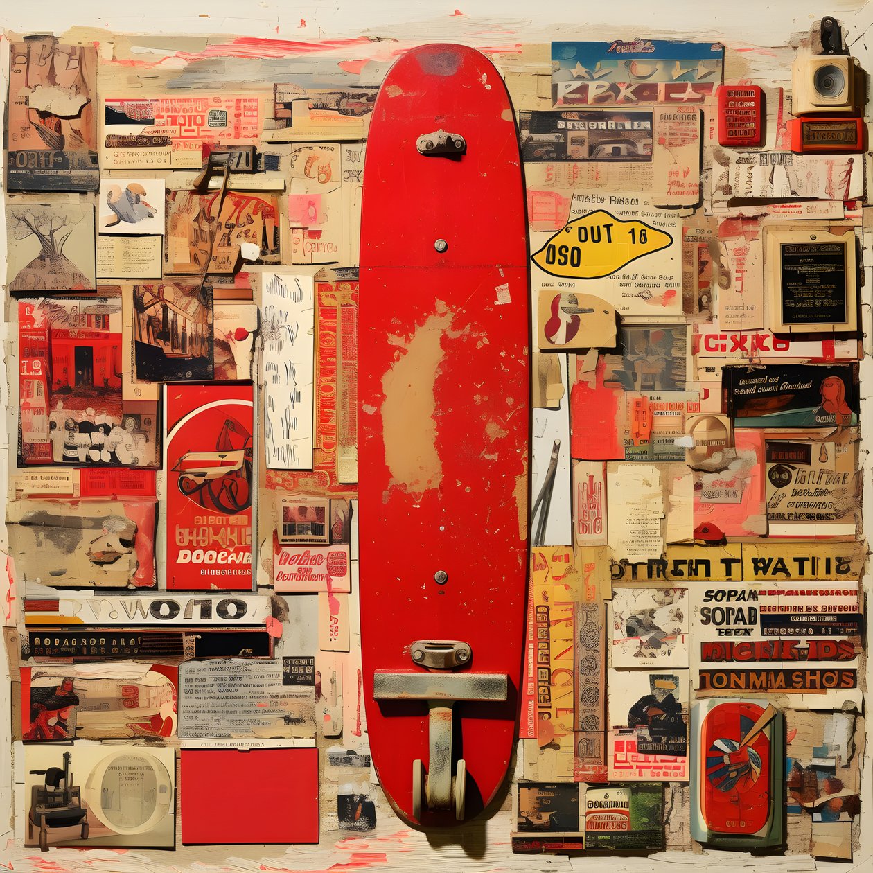 rote Collage, Skateboards 2 av Kurt Heppke