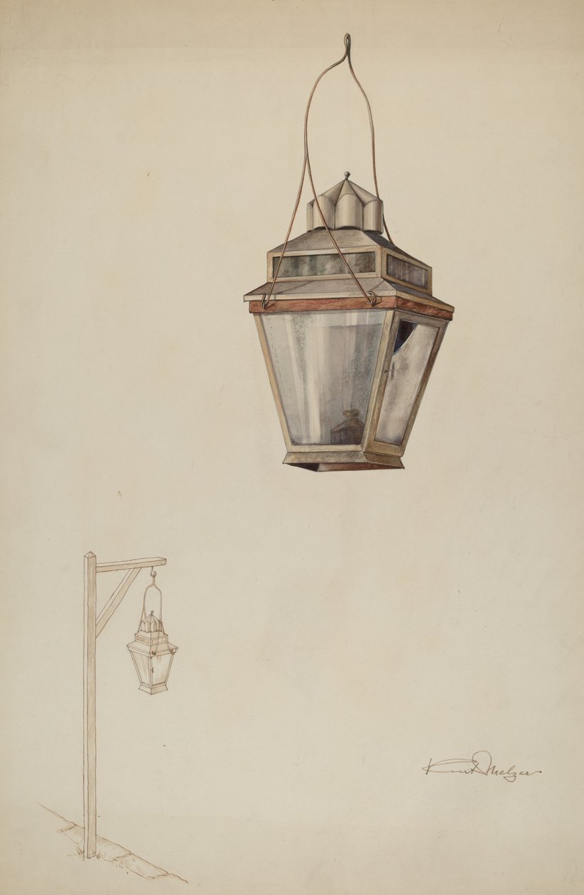 Spermolja gatulampa, ca. 1937. av Kurt Melzer