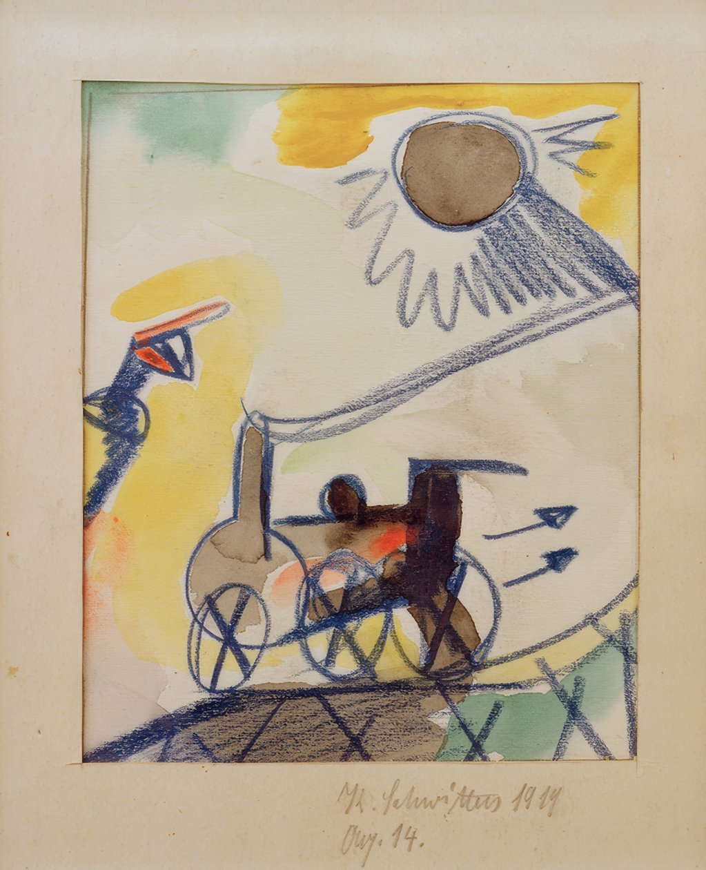 Aq. 14 (lokomotiv bakåt) av Kurt Schwitters