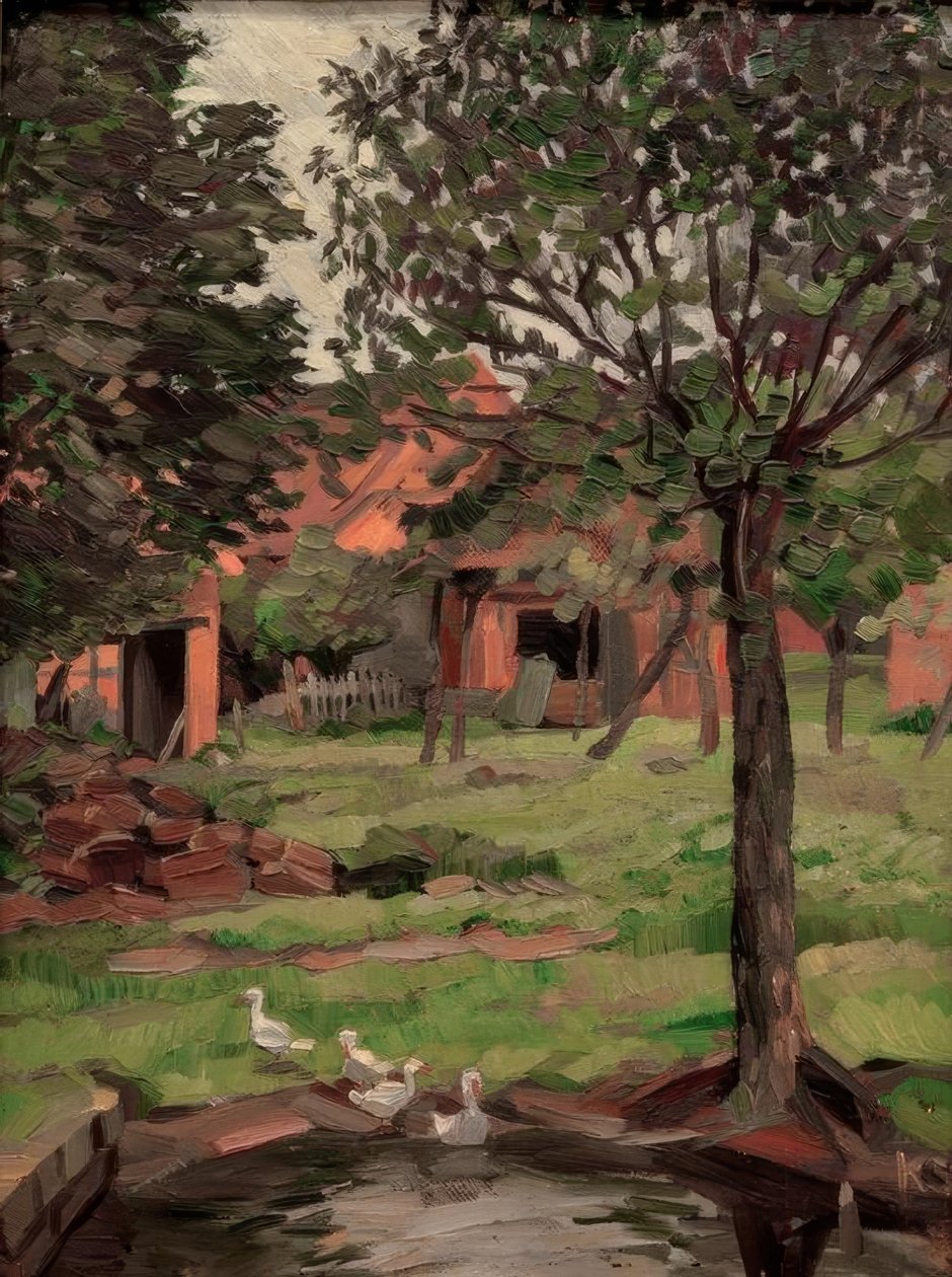 Hembygdsgård med gäss av Kurt Schwitters
