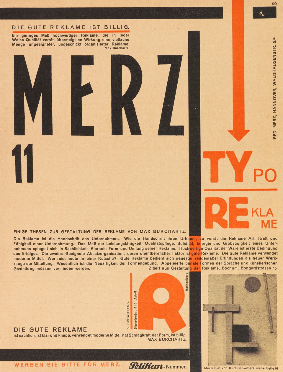 Merz 11. Typoreklame, 1924. av Kurt Schwitters