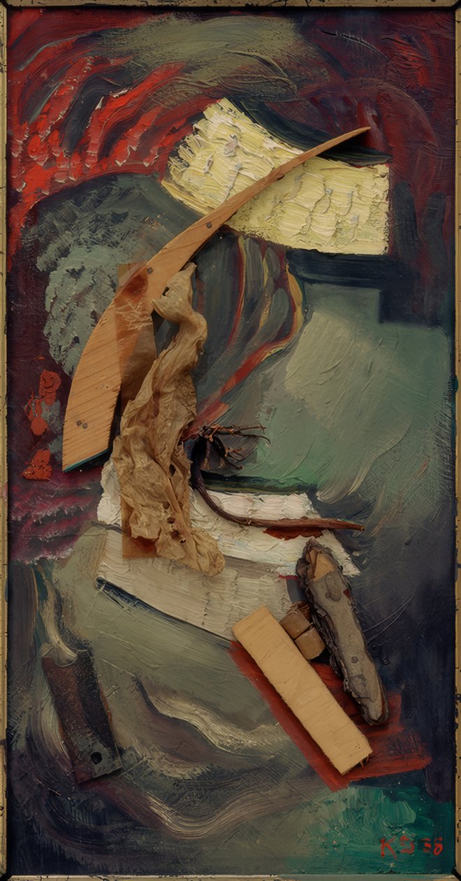 Merzbild med alger av Kurt Schwitters
