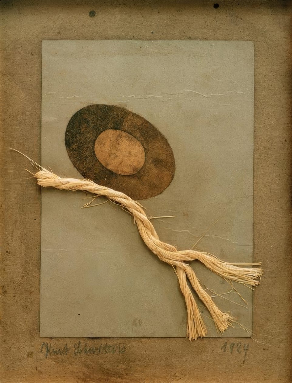 Namnlös (Merz-teckning med arp och sträng) av Kurt Schwitters