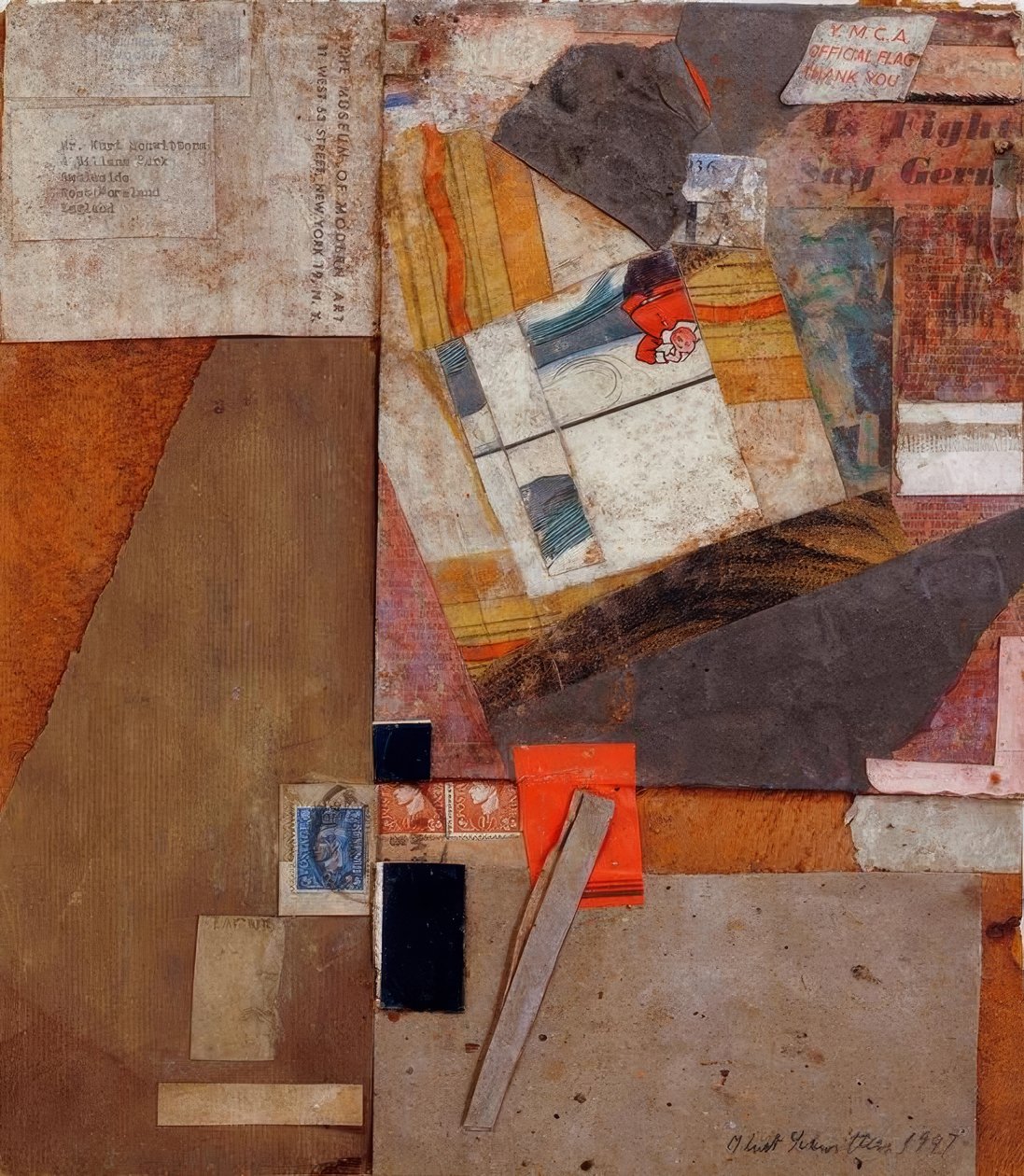Ohne Titel (Y.M.C.A. Official Flag Thank You) av Kurt Schwitters