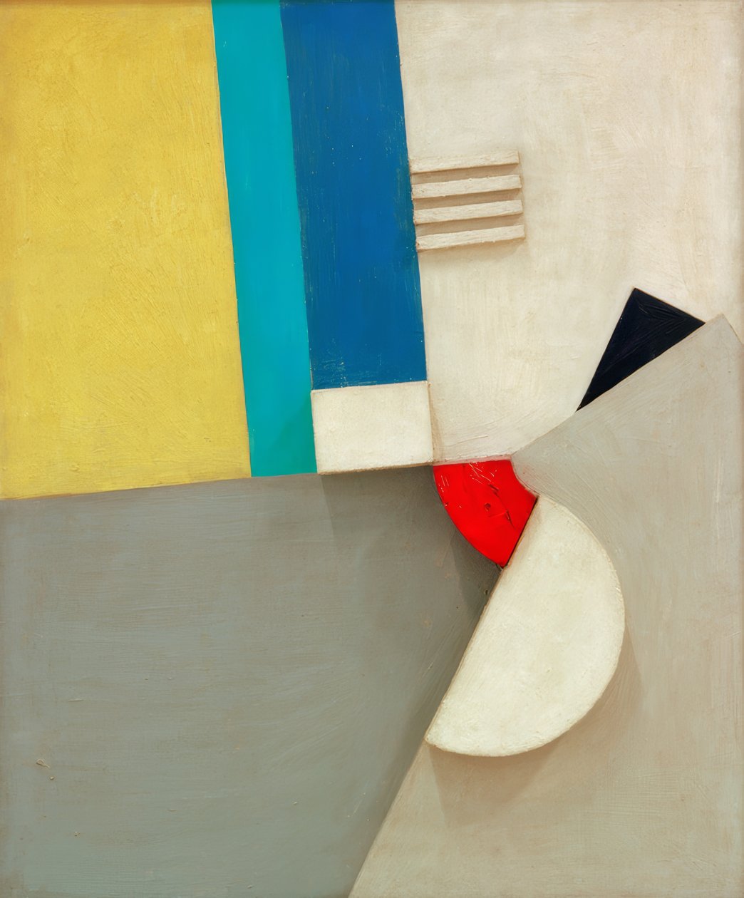 Relief med rött segment av Kurt Schwitters