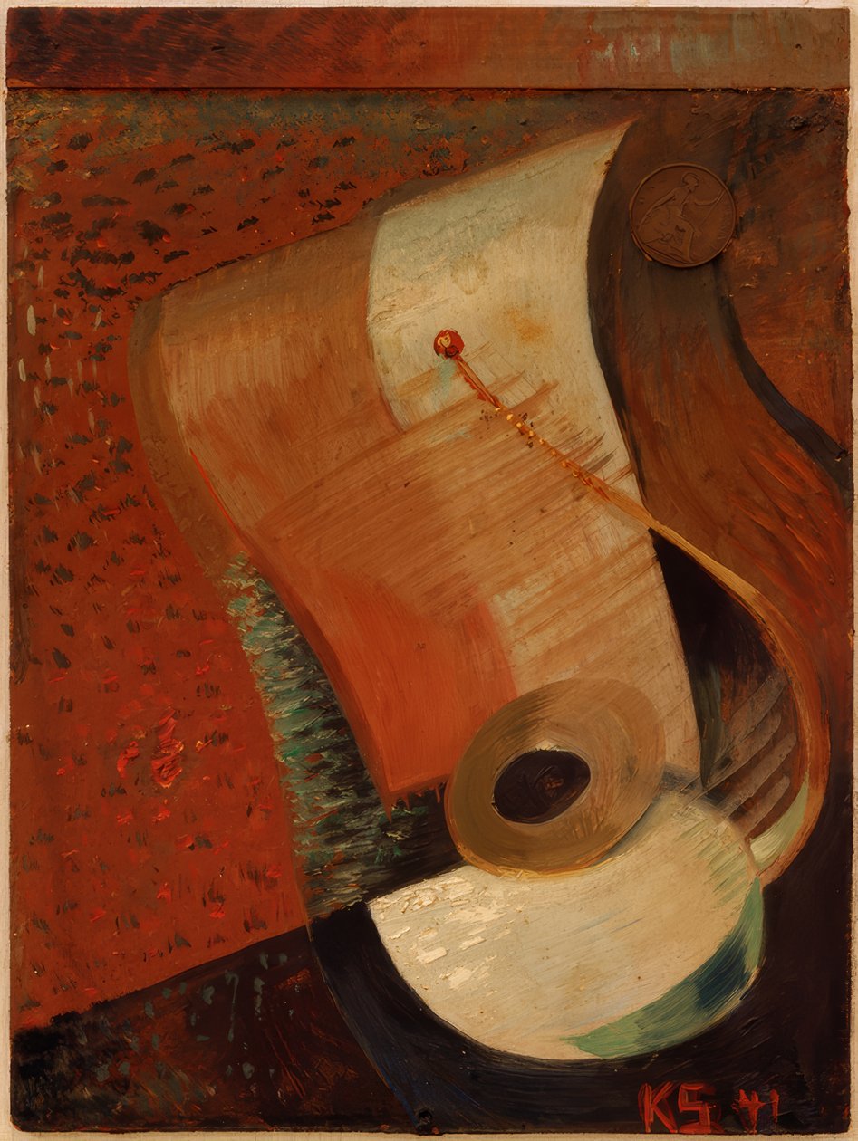 Stilleben med öre av Kurt Schwitters