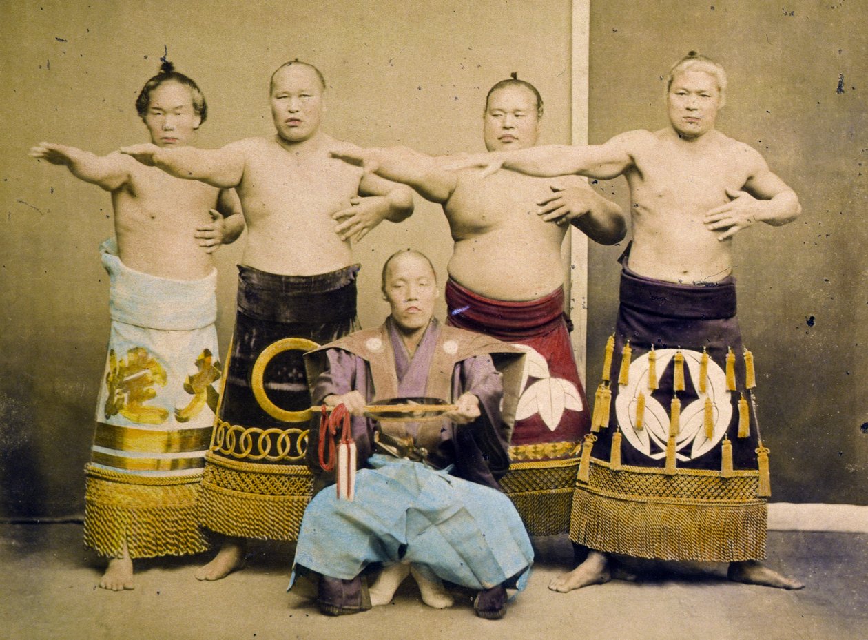 Sumobrottare, ca 1877 av Kusakabe Kimbei