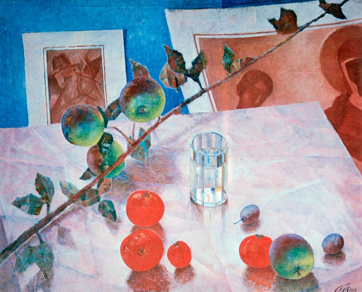 Stilleben i rosa, 1918 av Kuz