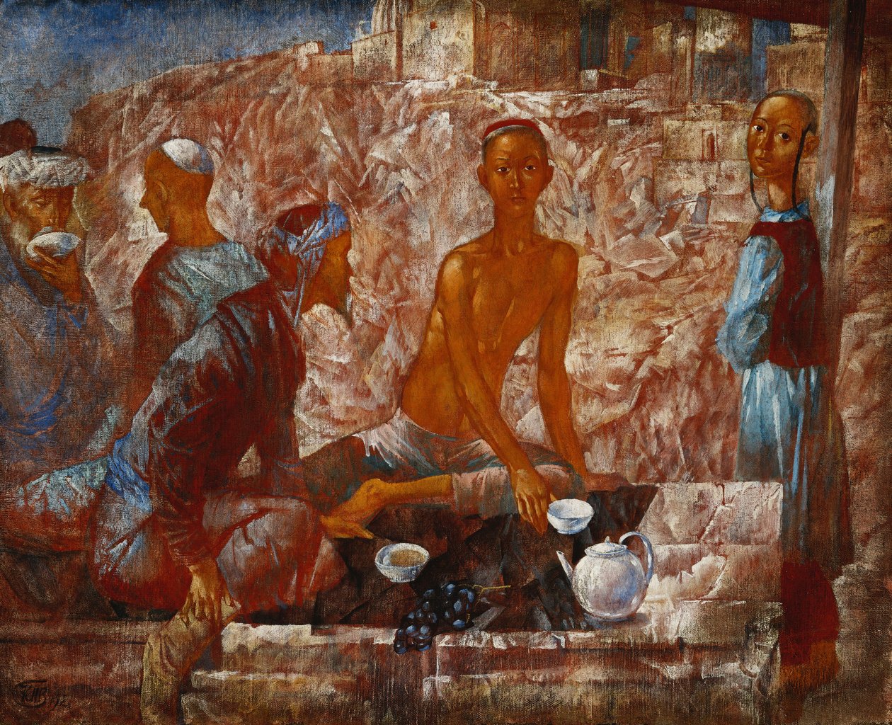 Samarkand Scen av Kuzma Sergeevich Petrov Vodkin