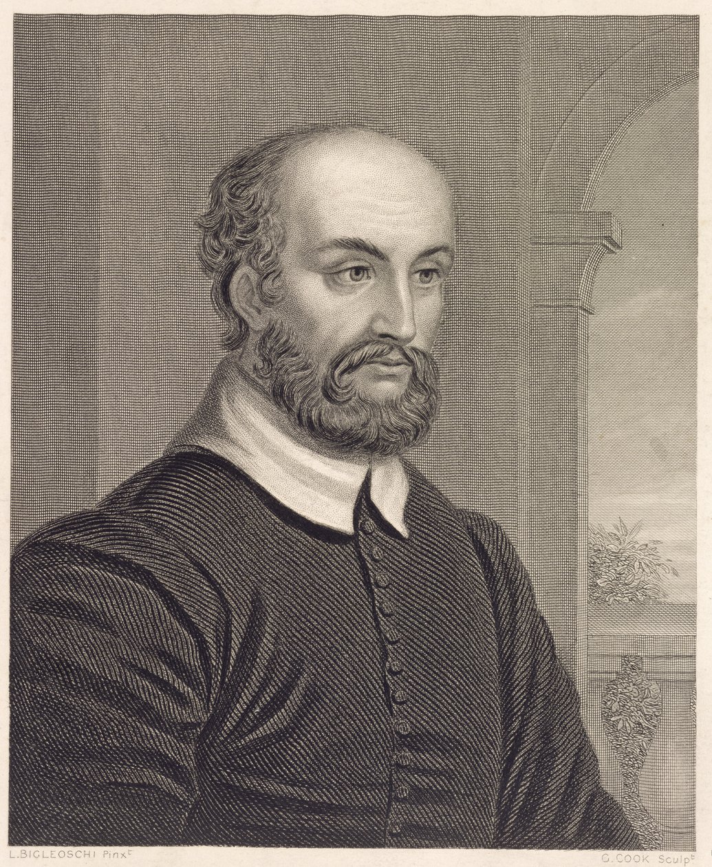 Andrea Palladio (1508-80), graverad av G. Cook av L. Bigleoschi
