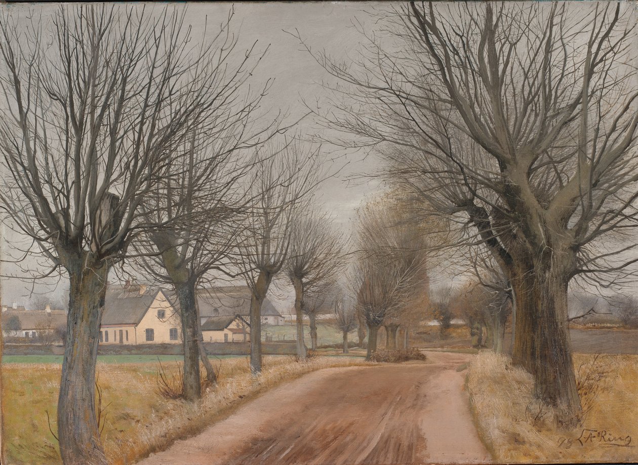 En väg nära Vinderød, Själland av Laurits Andersen Ring
