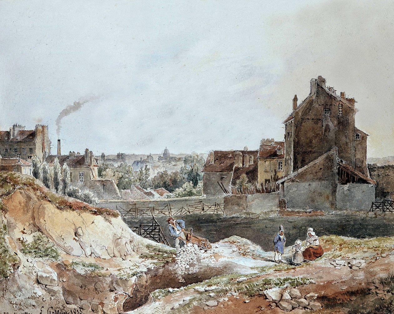 Montmartre 1833 av Goblain (stenbrott) av L. Goblain