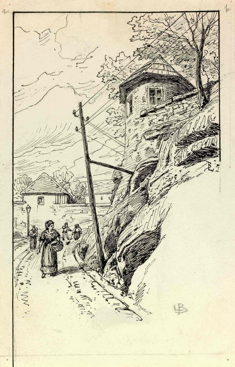  Motiv iz Kranjan av Ladislav Benesch