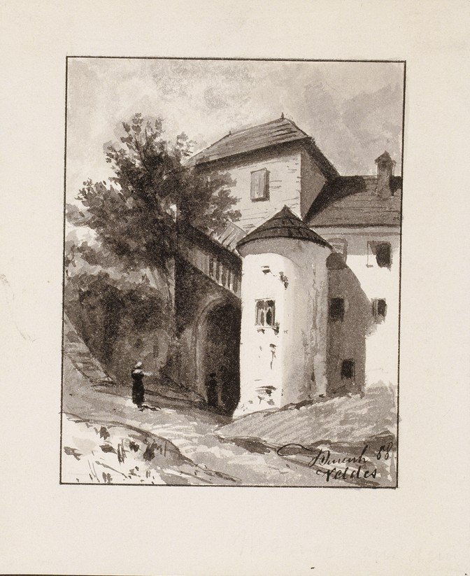  Ingång till Bled slott av Ladislav Benesch