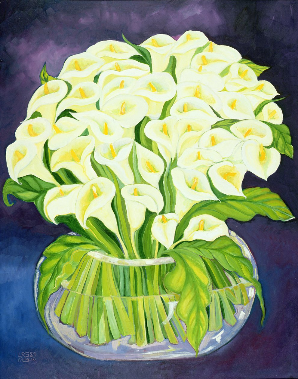 Calla Lilies, 1989 (akryl på duk) av Laila Shawa