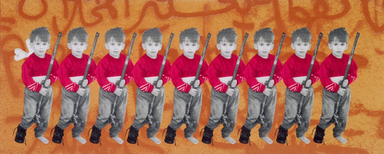 Children of War, children of peace, 1996 (silkescreen på duk) (se även 279271) av Laila Shawa