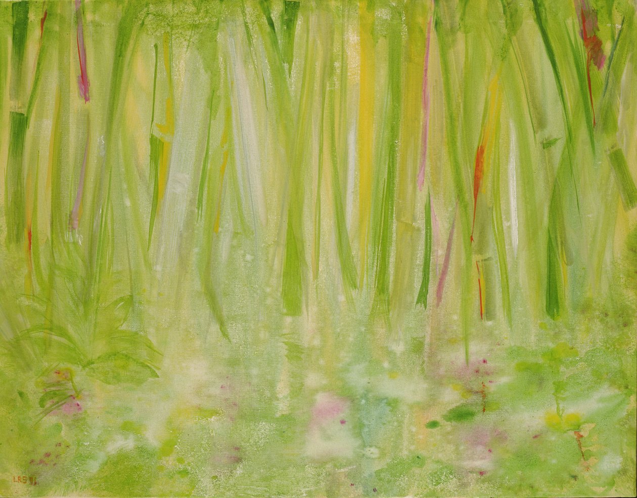 Impression of the Rain Forest, 1991 (akryl på duk) av Laila Shawa