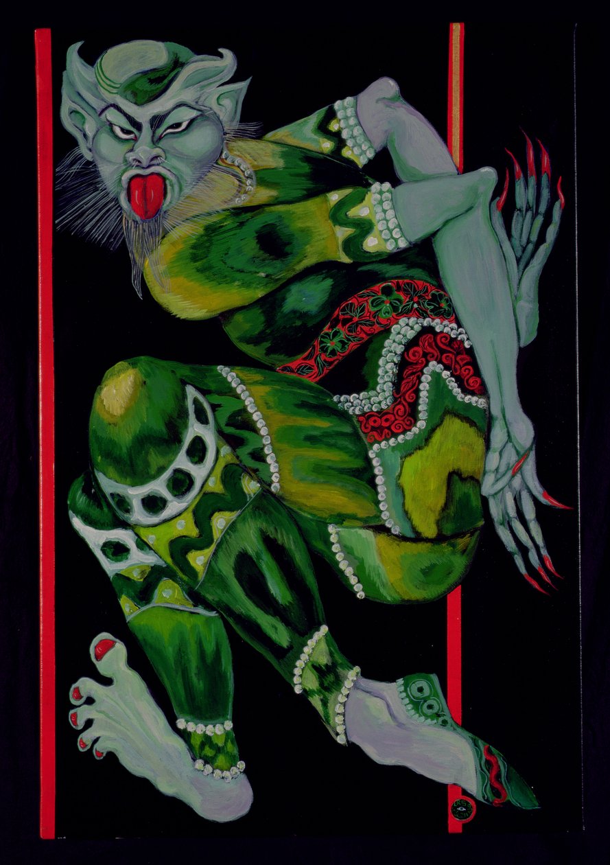 Djävulen, efter Bakst (Del I), 1992 (akryl på duk) (se även 279212) av Laila Shawa