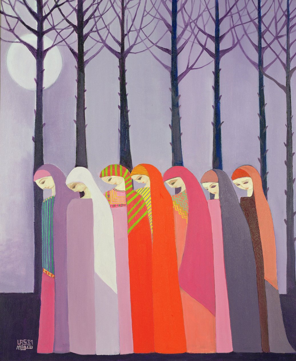Walk in the Park, 1989 (akryl på duk) av Laila Shawa