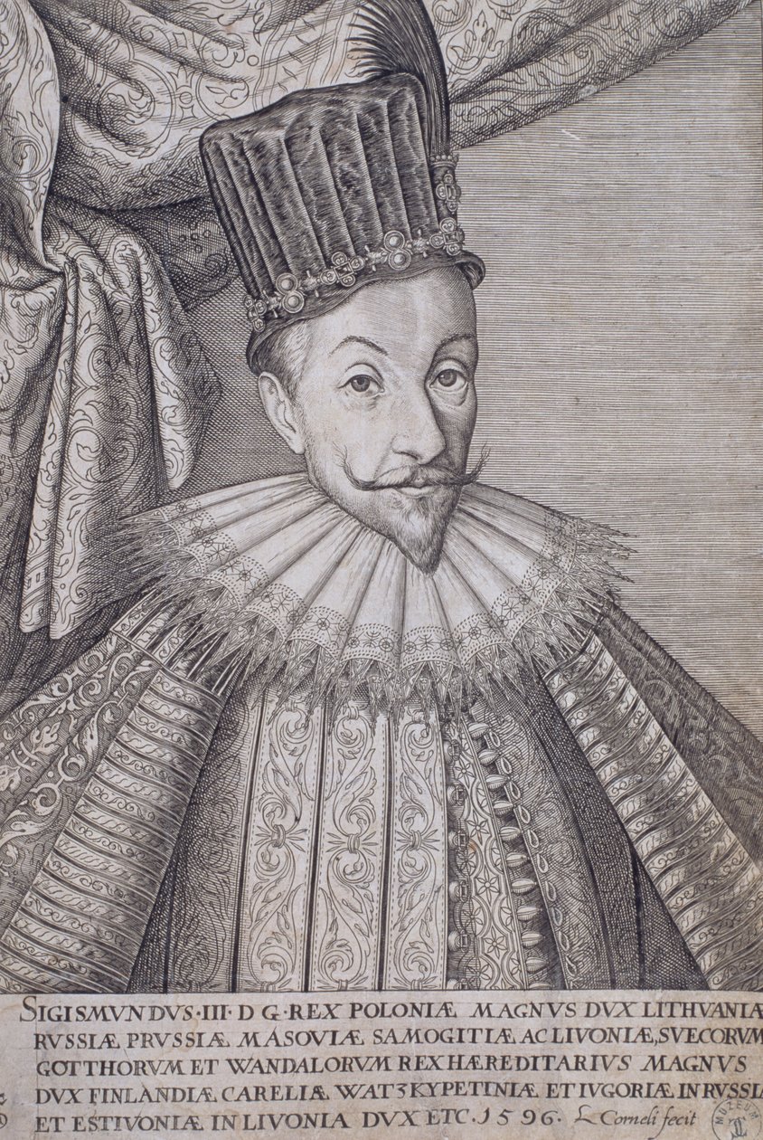 Sigismund Vasa III (1566-1632) King of Poland, 1596 av Lambert Cornelis