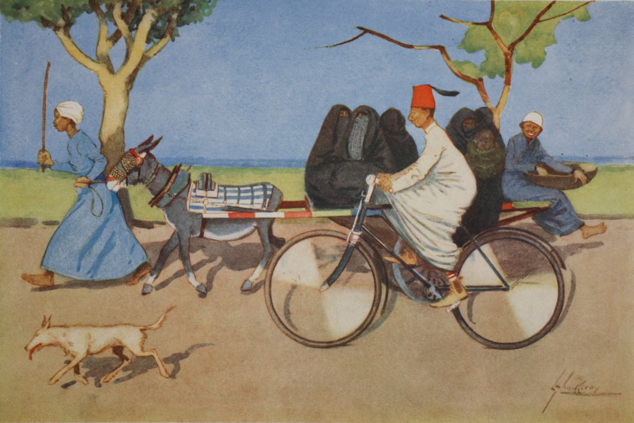 Forntida och moderna, från "The Light Side of Egypt", 1908 av Lance Thackeray