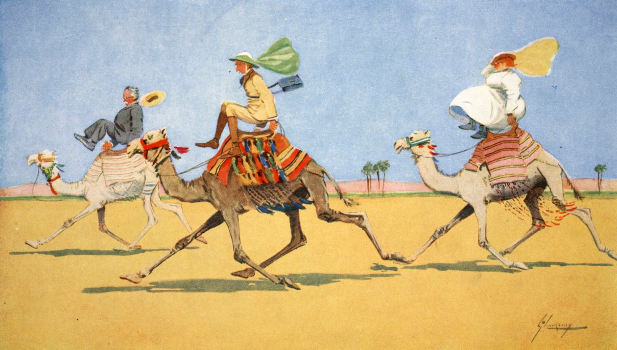 Cup and Ball - kamelens favoritspel, från "The Light Side of Egypt", 1908 av Lance Thackeray