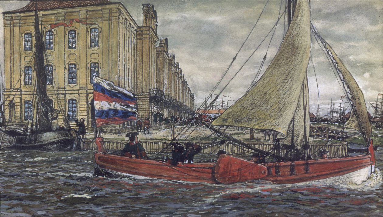 Peter den stores Botik, 1906 av Lanceray