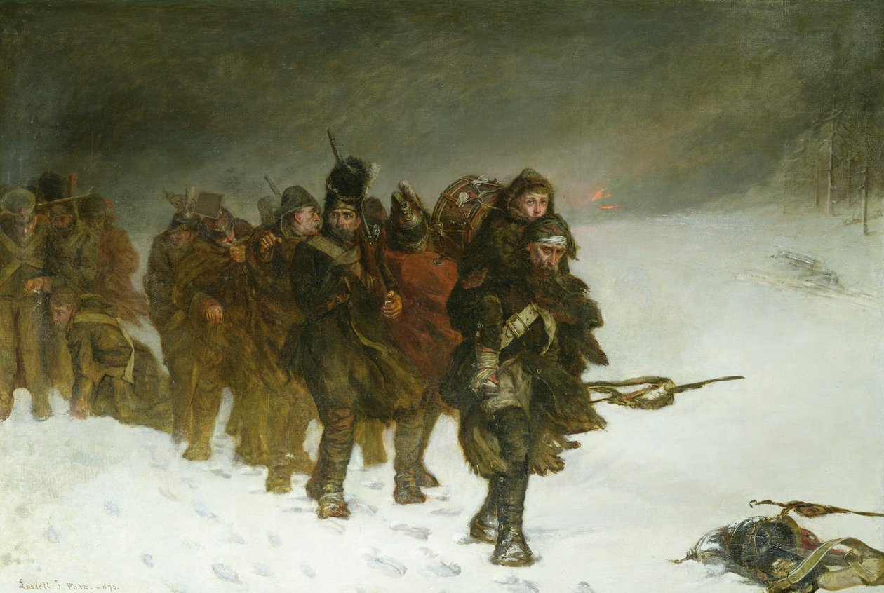 På mars från Moskva, 1873 av Laslett John Pott