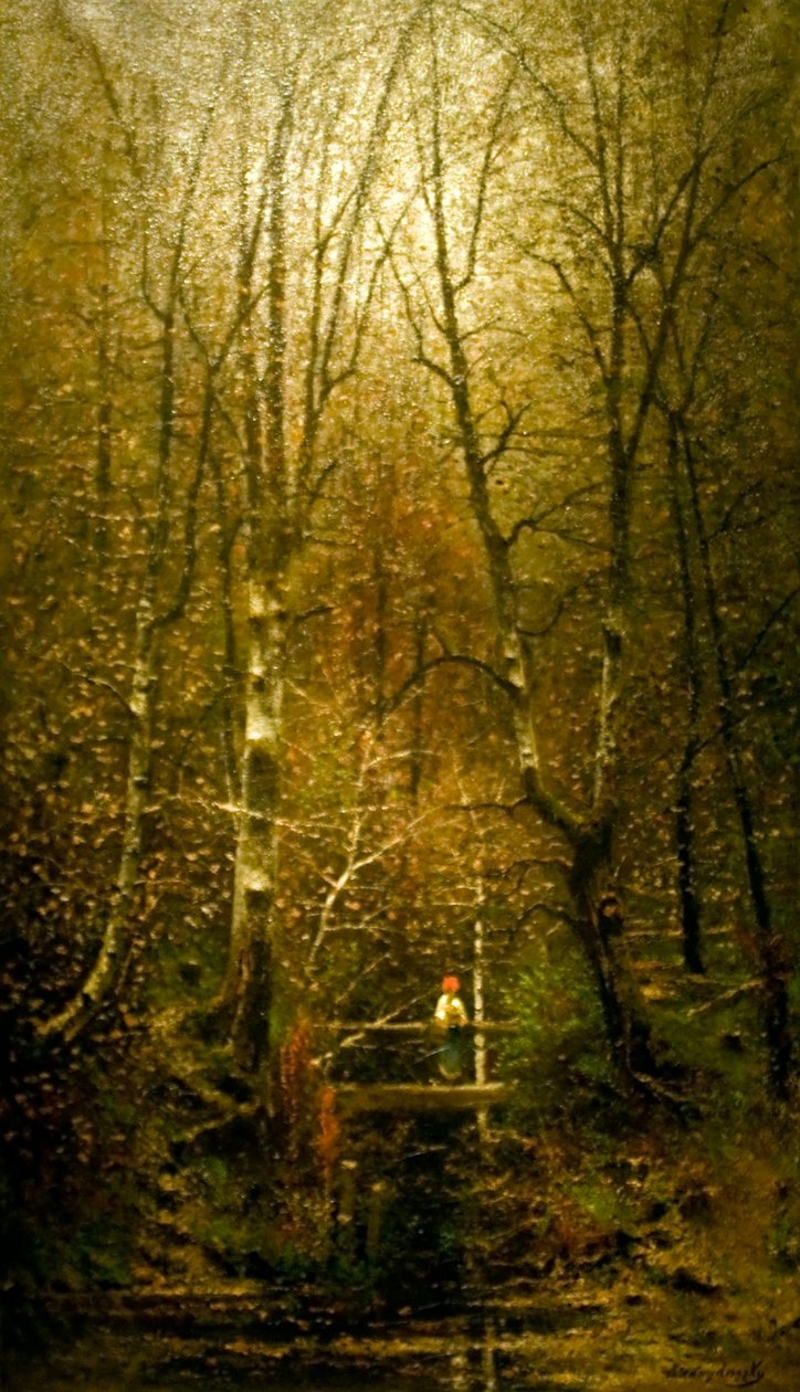  Erdei patak hiddalnEnglish: Forest_Creek_with_a_Bridgen av Laszlo Mednyanszky