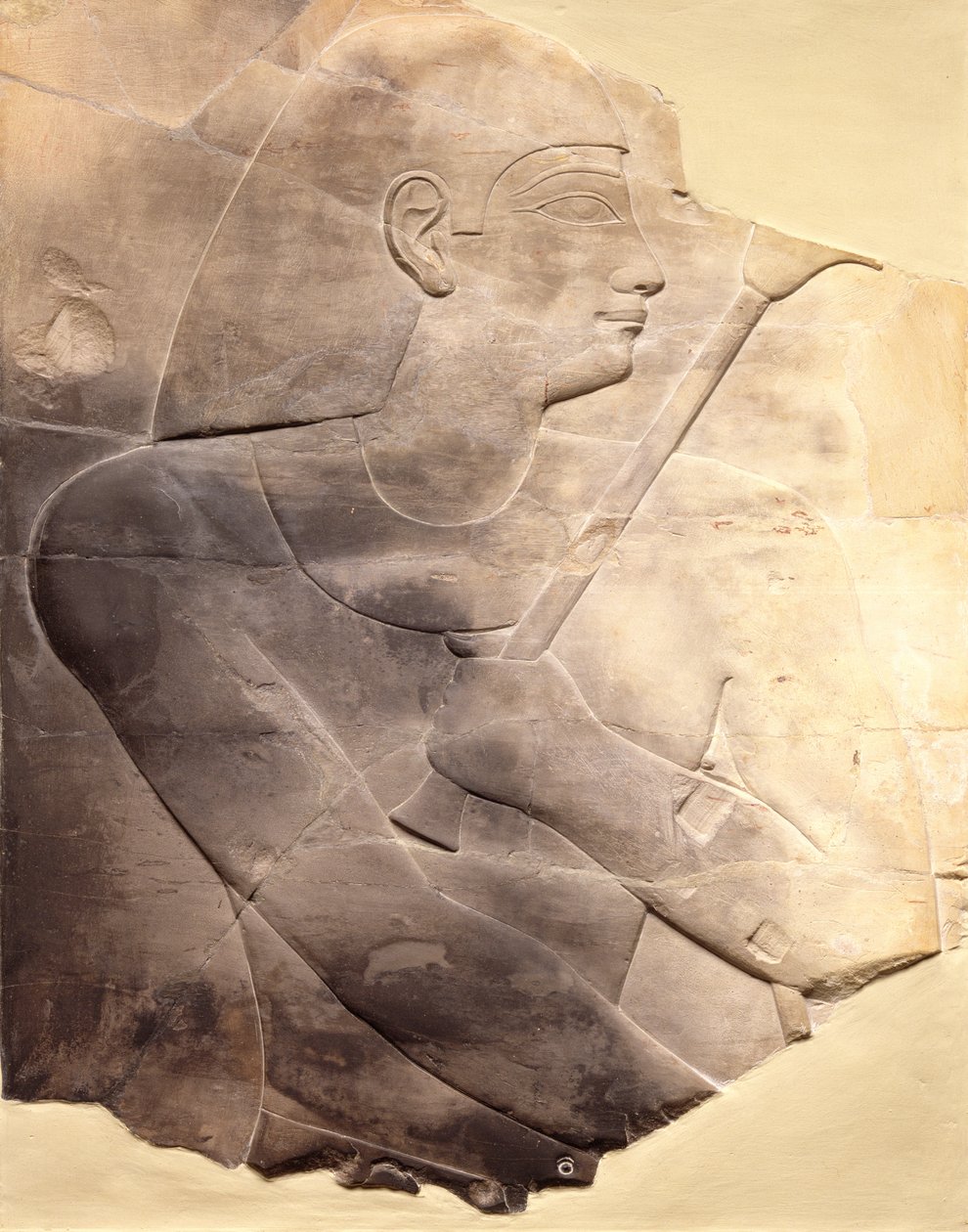 Relief av en hög tjänsteman, möjligen från Thebe, c.670-650 f.Kr. (kalksten) av Late Period Egyptian