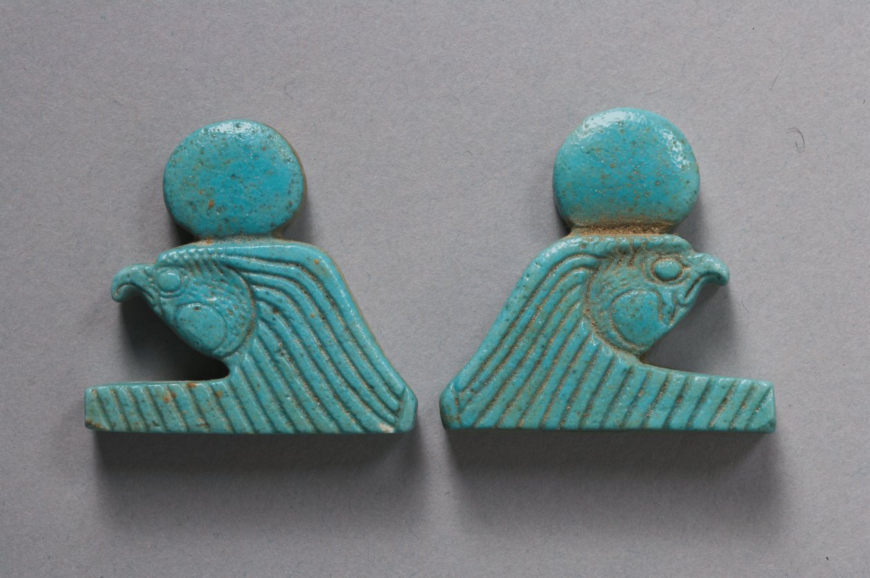 Falcon headed halsband terminaler (fajans) av Late Period Egyptian