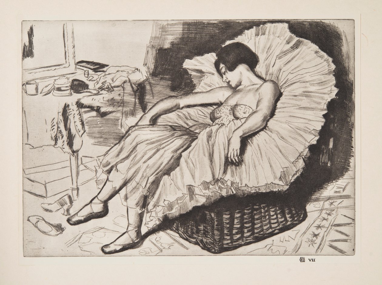 Dansare Sova, pub. 1925. av Laura Knight
