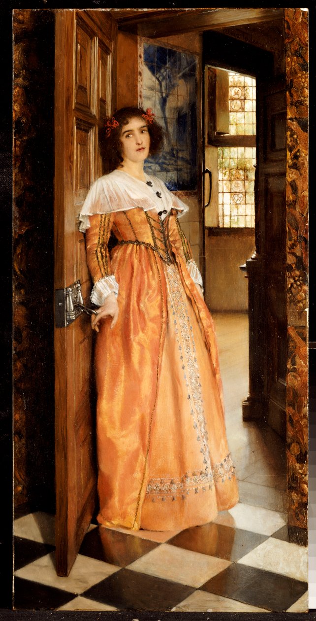 Vid dörröppningen, ca 1898 av Laura Theresa Alma Tadema