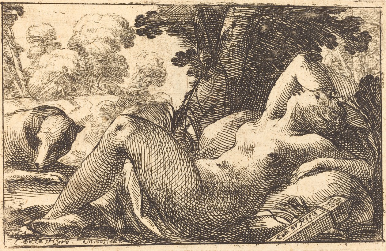 Diana Liggande av Laurent de la Hyre
