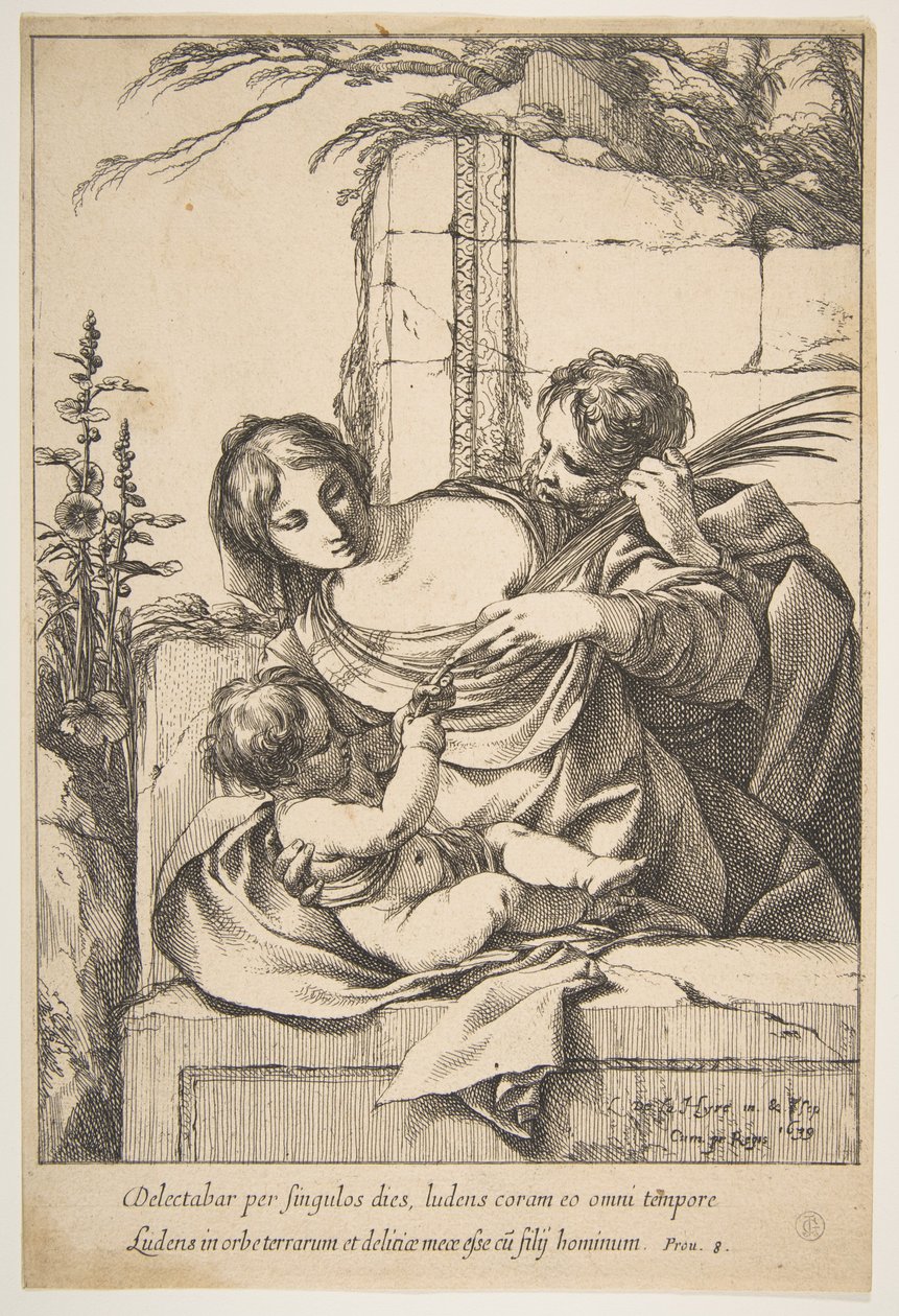 Helig familj med palm, 1639. av Laurent de la Hyre