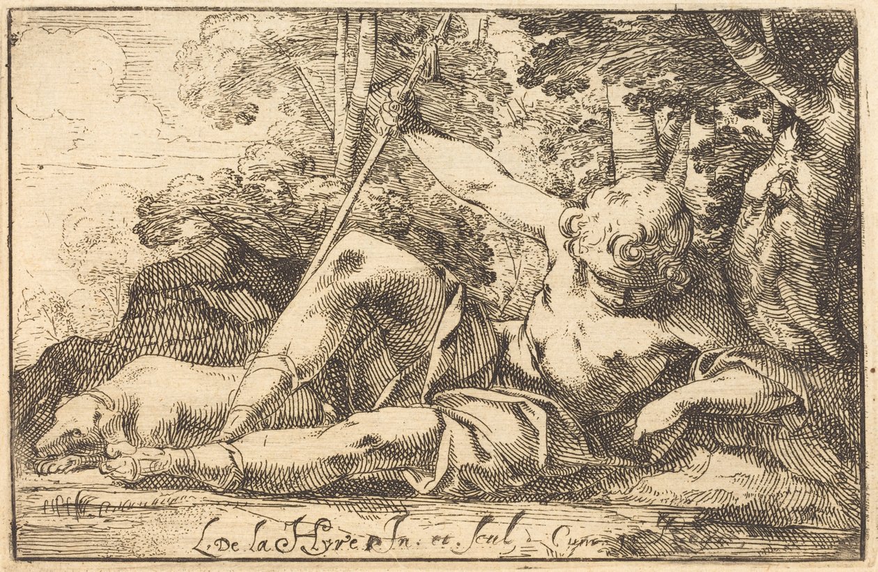 Narcissus vid våren av Laurent de la Hyre