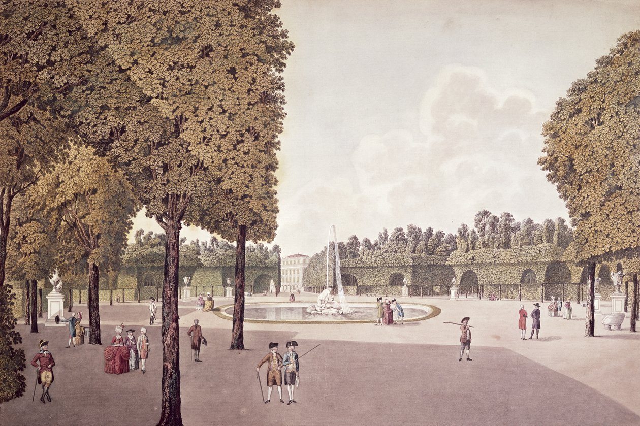 Schönbrunns trädgård, graverad av Johann Ziegler (ca 1750-1812) av Laurenz Janscha