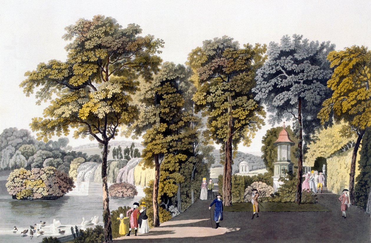 Utsikt över parken vid Neu-Waldeg, Dornbach, Wien, 1792 av Laurenz Janscha
