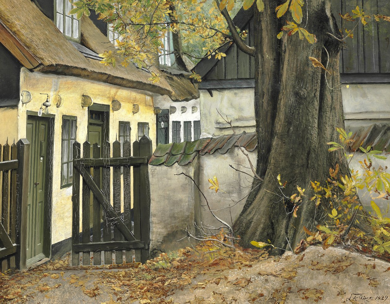 Den gamla kastanjen vid porten av Laurits Andersen Ring