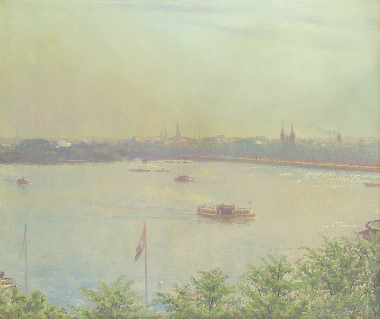 Utsikt över sjön Alster, 1894 av Laurits Regner Tuxen