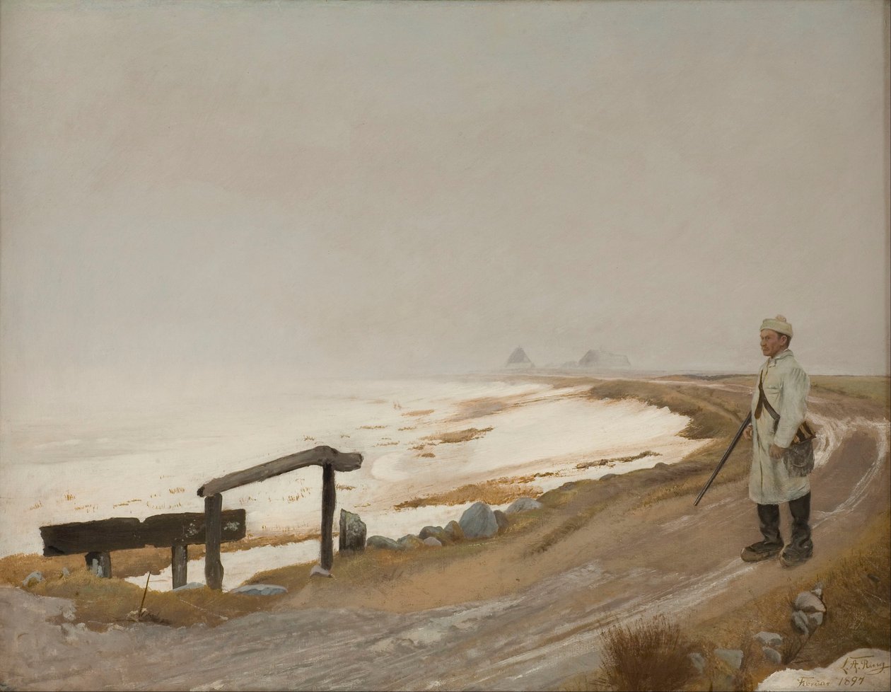 Dimmig vinterdag. Karrebæksminde av Laurits Andersen Ring
