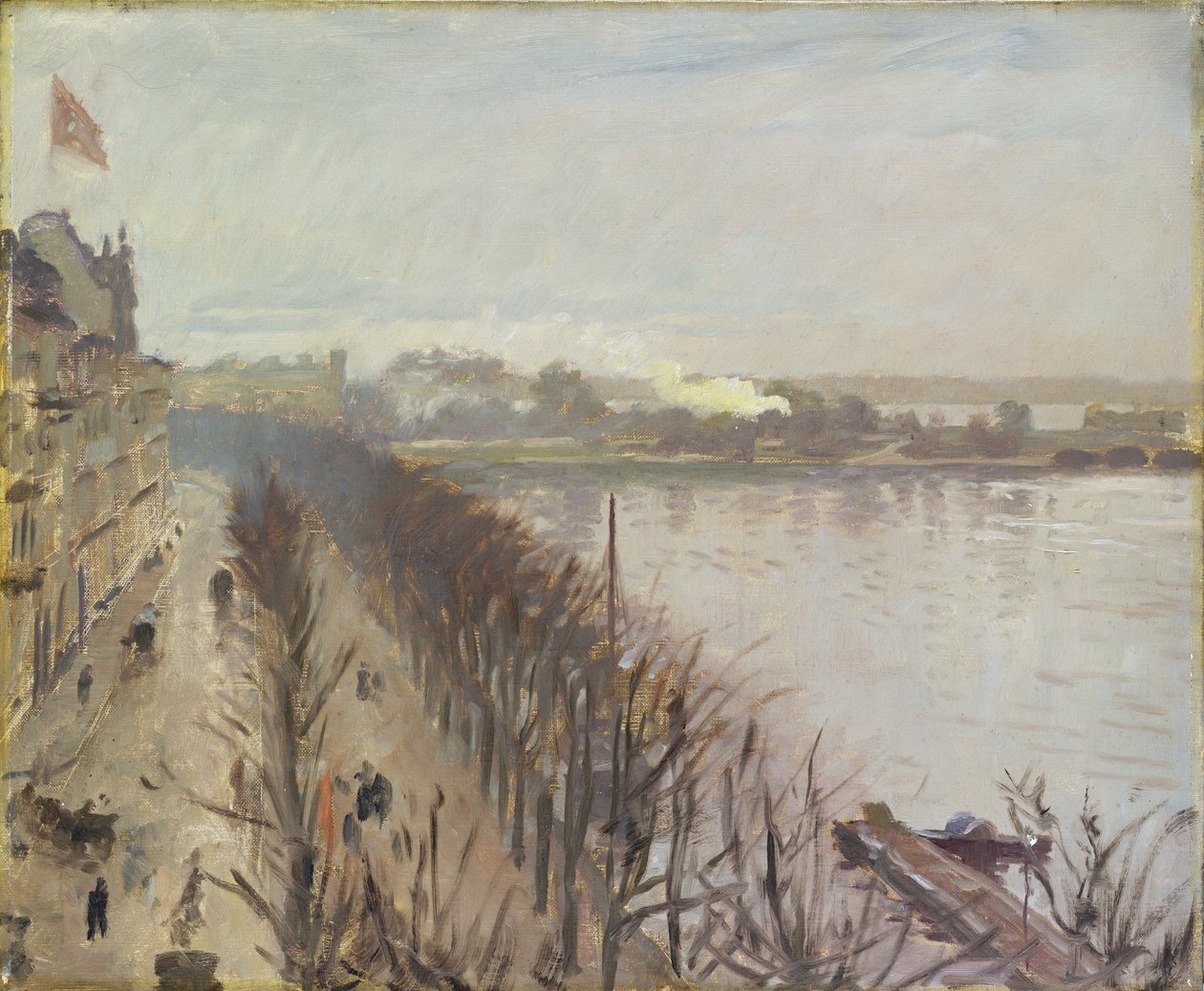 Inre Alster och Neuer Jungfernstieg i Hamburg av Laurits Regner Tuxen