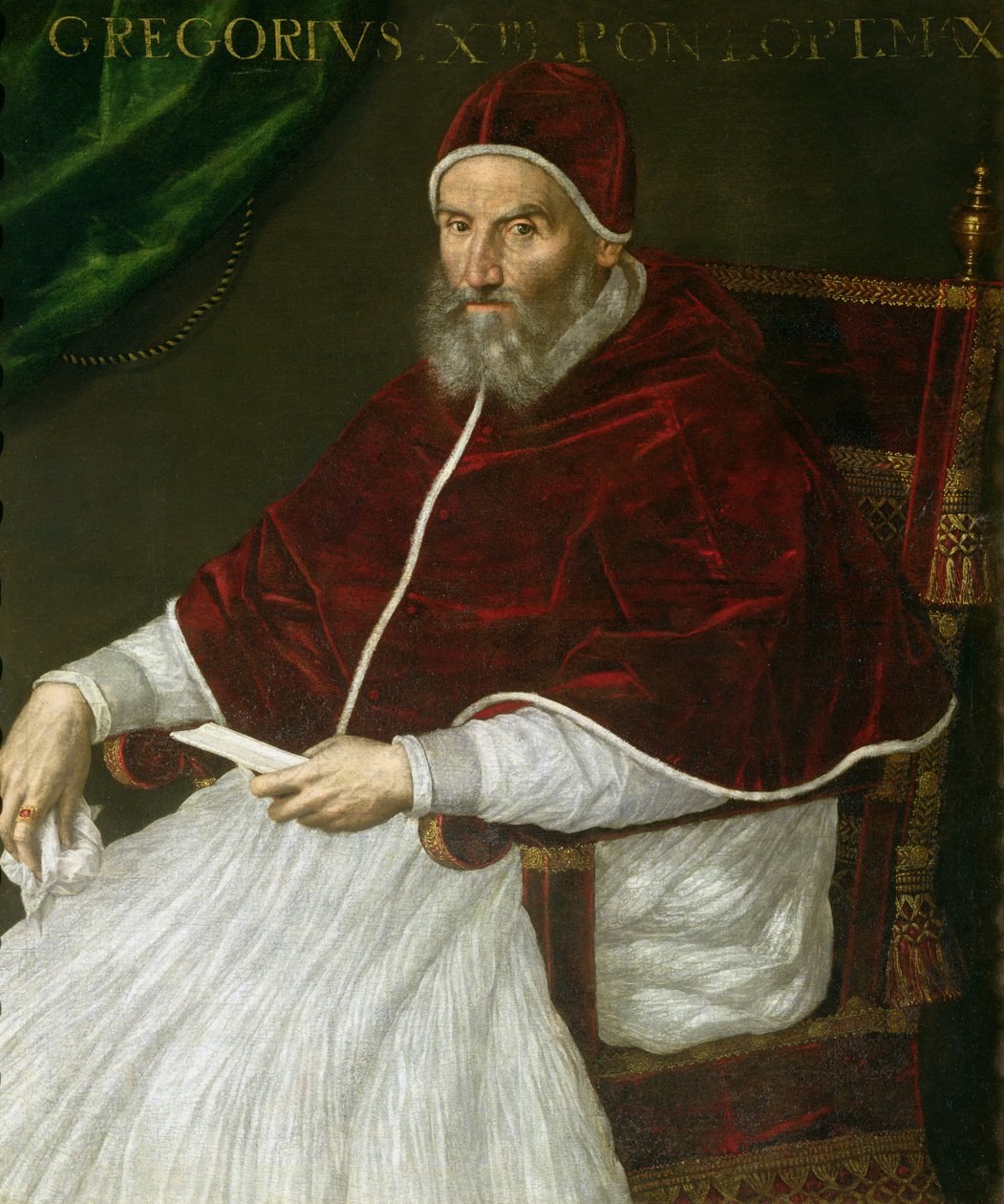 Porträtt av påven Gregorius XIII (Ugo Buoncompagni) (1502-85) av Lavinia Fontana