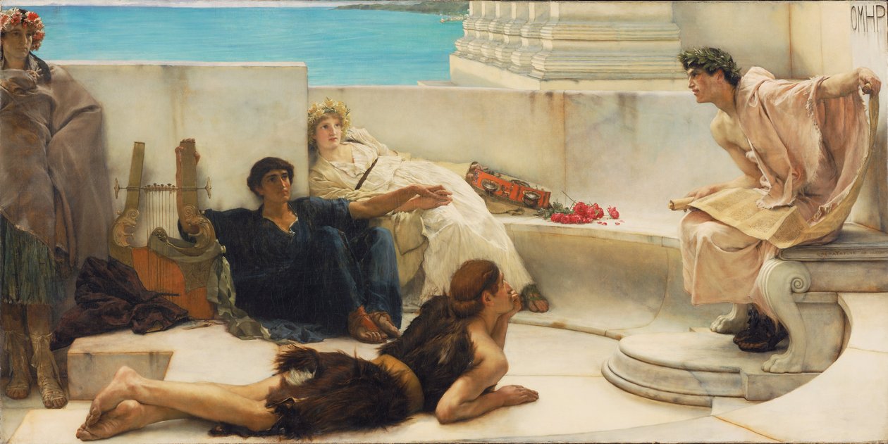 A Reading from Homer av Lawrence Alma Tadema