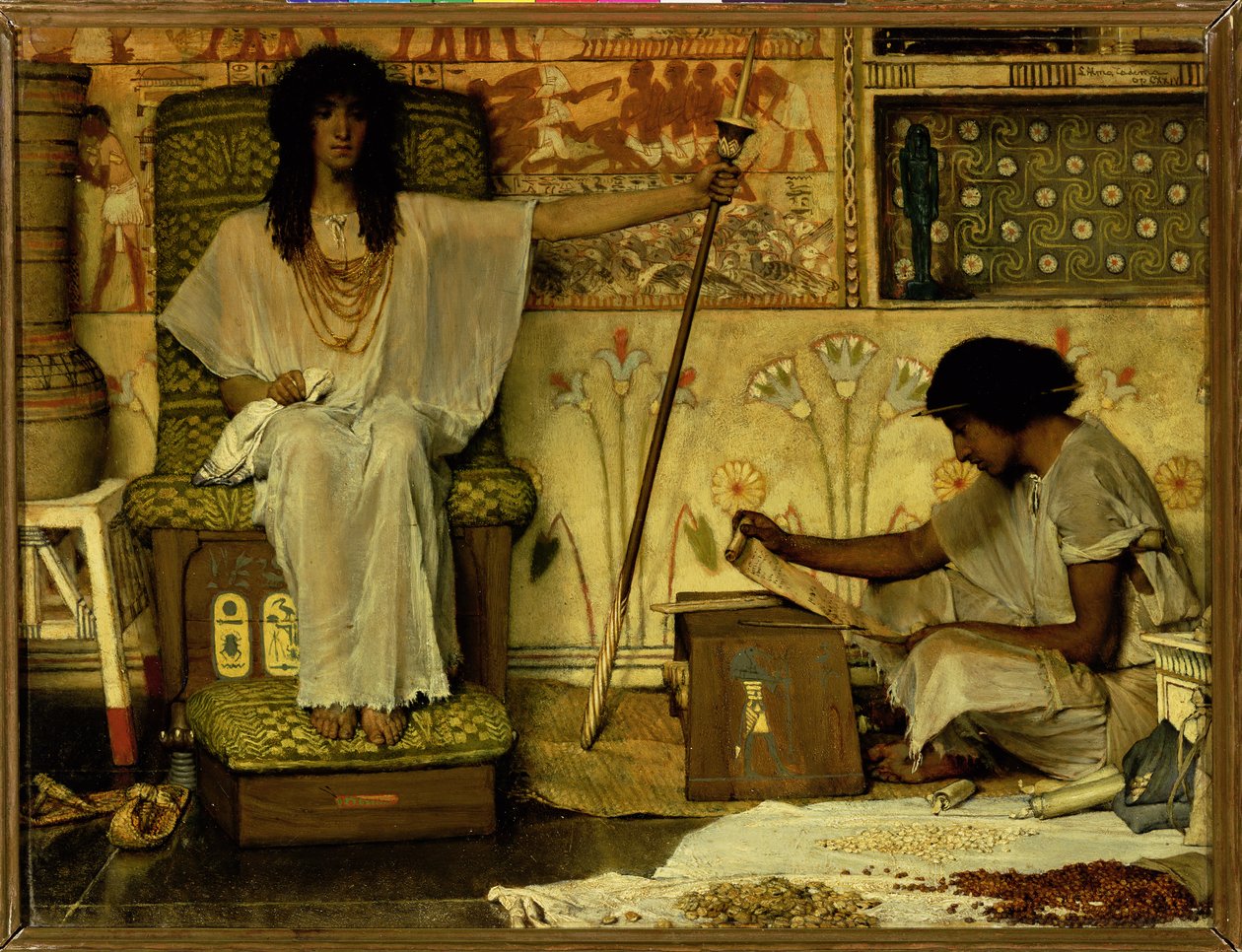 Joseph, tillsyningsman över faraos spannmålsmagasin, 1874 av Lawrence Alma Tadema