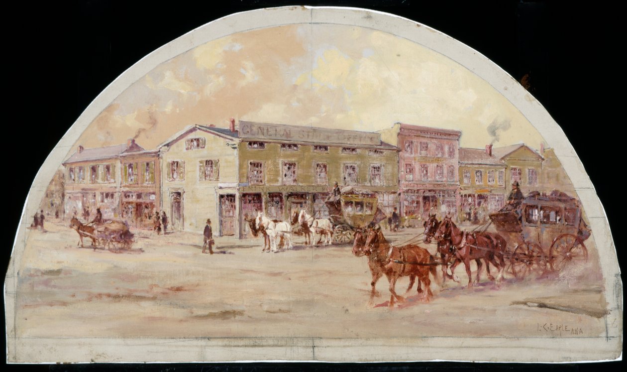 Frink and Walkers Stage Coach Office, 1850, 1900 av Lawrence Carmichael Earle