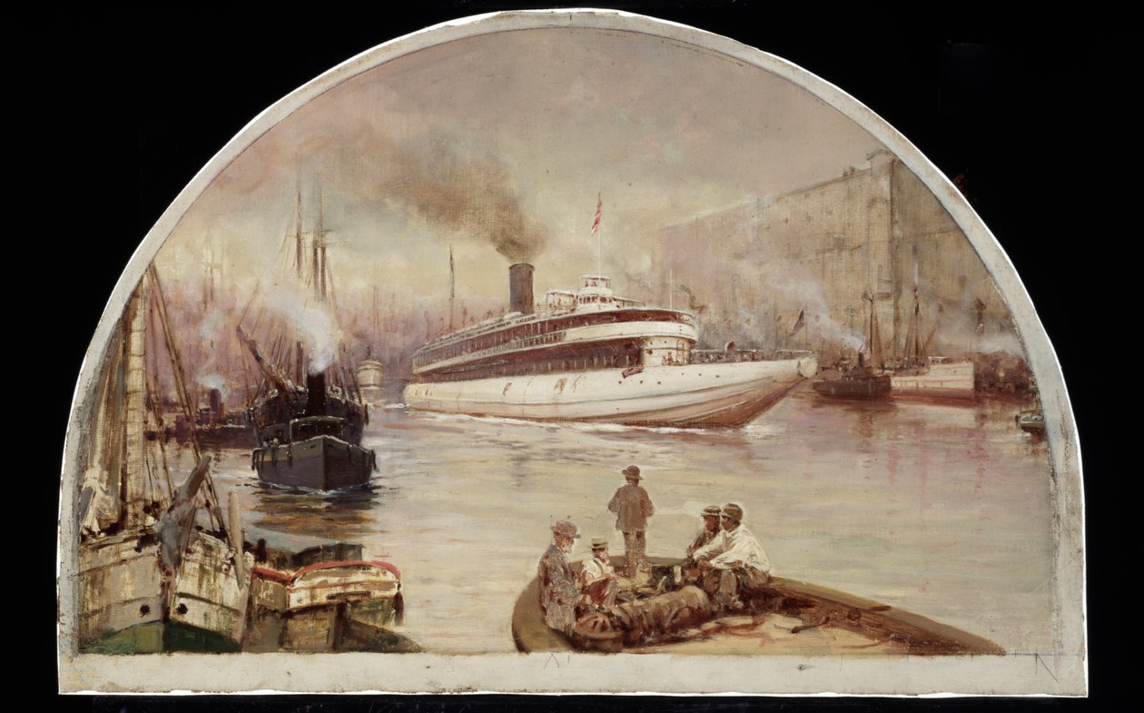 Chicagofloden vid Lake Street Bridge, 1900 av Lawrence Carmichael Earle