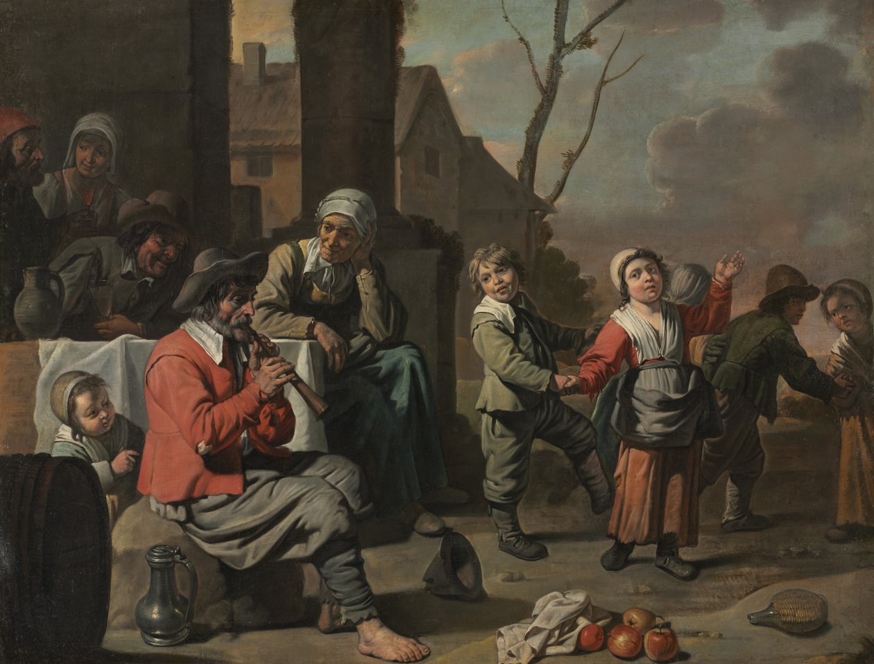 Bondebarn som dansar, c.1650 av Le Nain Brothers